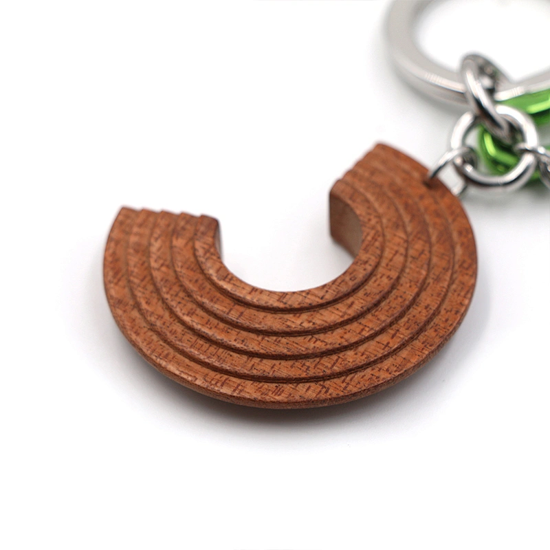 Fashion Design Wooden Key Ring with Custom Shape