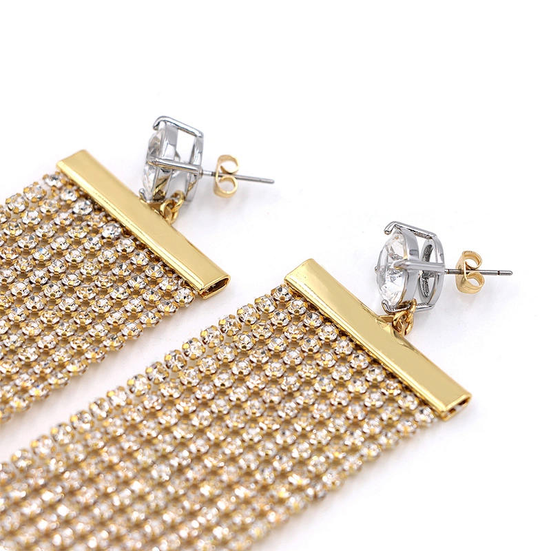 Iced Diamond Big Earrings Hip Hop Jewelry Custom Bling Shiny Jewelry Women