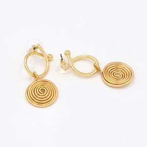 Gold Plated Wire Earrings Fashion Dangle Korean Trendy Earring Minimalism Statement Stud