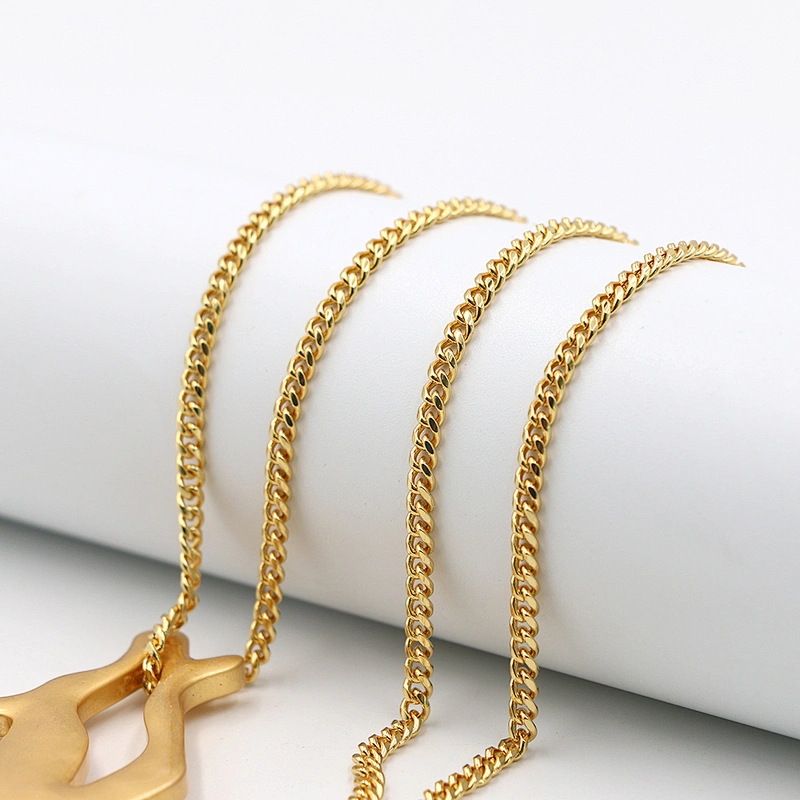 Gold Plated Geometry Hollow-out Pendant Brass Necklace