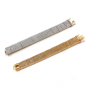 Hit-Hop Style Jewelry Brass CZ shiny Bracelet with Gold Plated