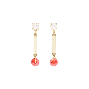 Trendy Jewelry Bead Dangle Earrings CZ Gold Plated Fashion Custom Earring Women