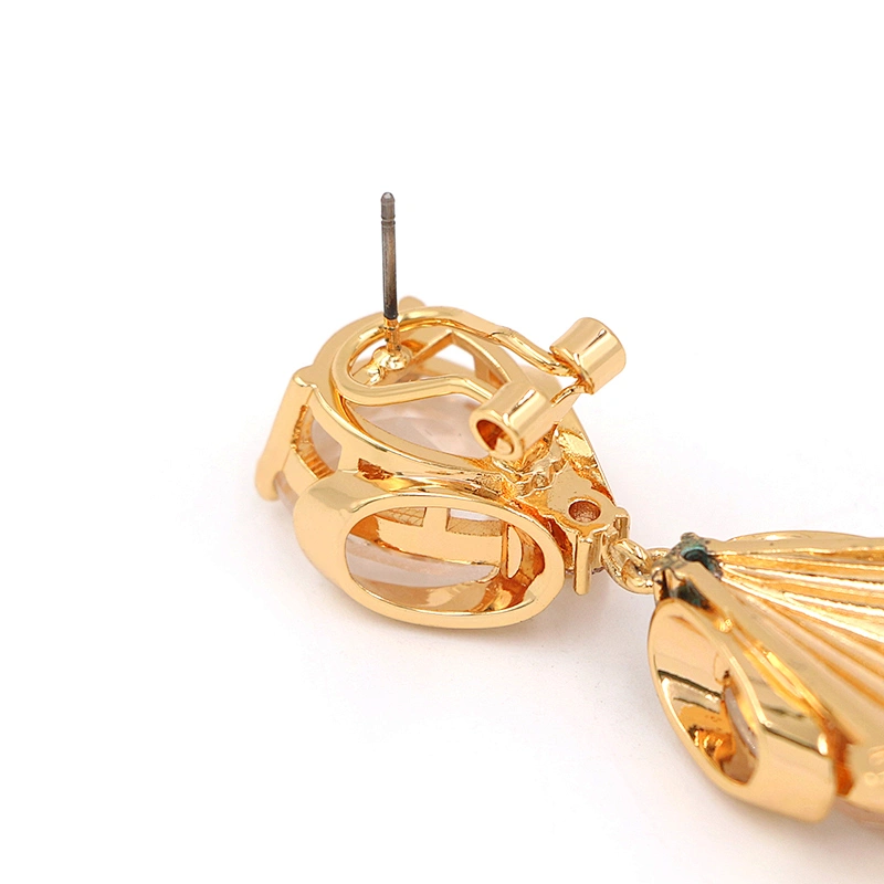 CZ Diamond Earrings Gold Plated Luxury Bridal Jewelry Dangle Earring Crystal Custom