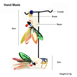 Colorful Bohemia Earrings Crystal Acetate Stud Resin Fashion Jewelry Customization