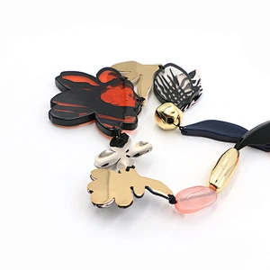 Eco-Friendly Mulitcolor Acetate Flower Necklace