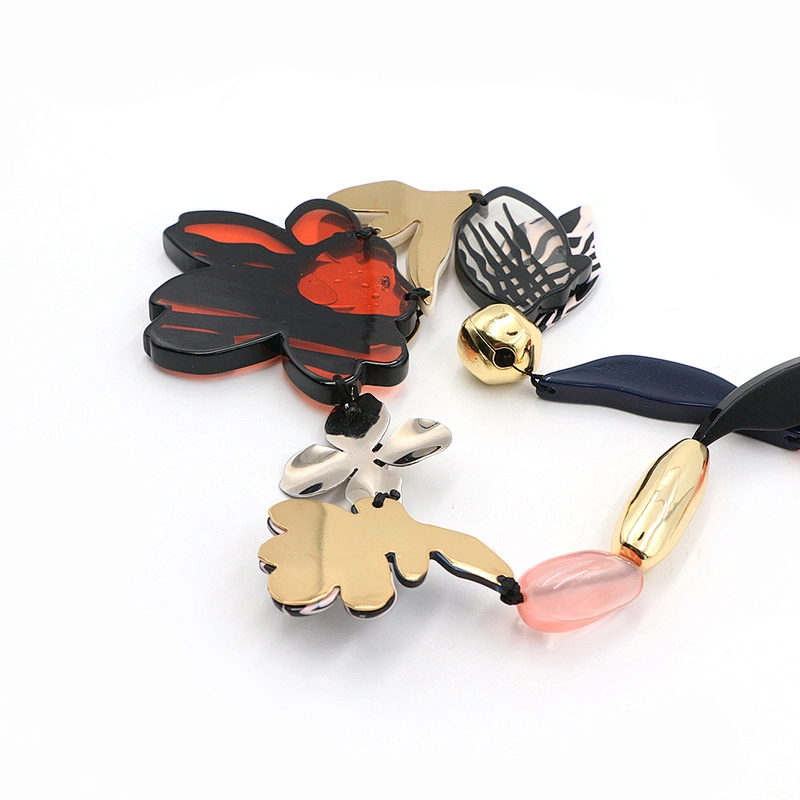 Eco-Friendly Mulitcolor Acetate Flower Necklace