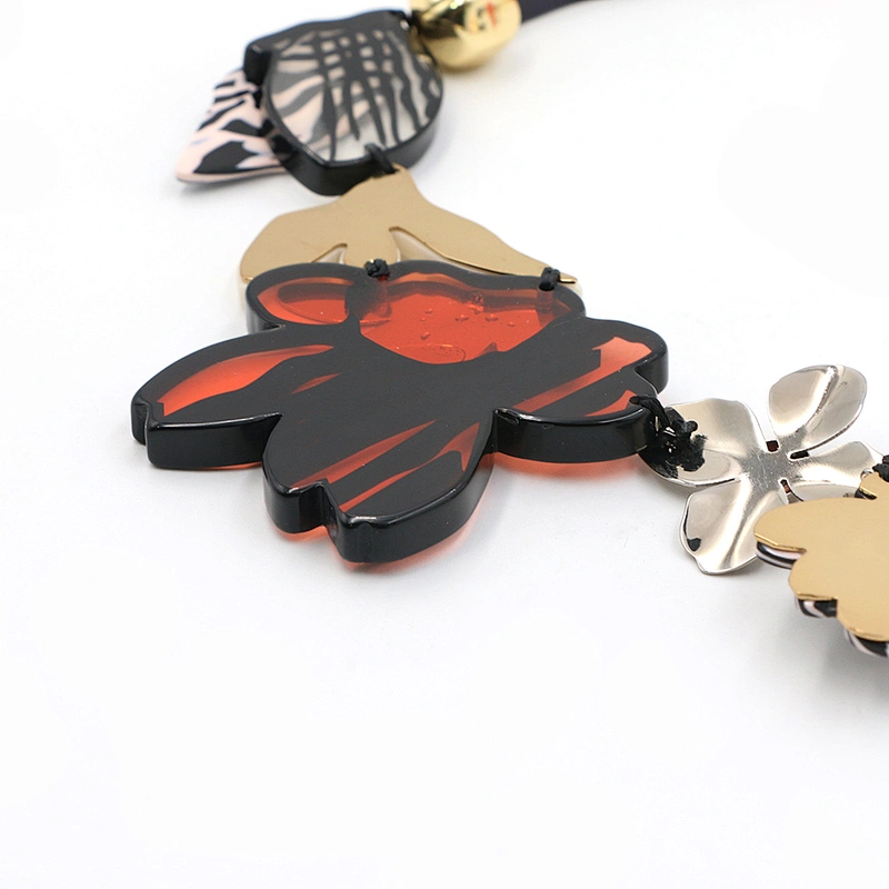 Eco-Friendly Mulitcolor Acetate Flower Necklace