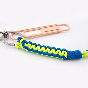 Custom Key Ring with Colorful cord by Handmade