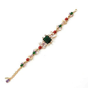 brass multi color crystals bracelet