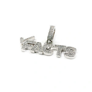 Hip hop custom Logo letter FACTS cubic zirconia gold plated pendant