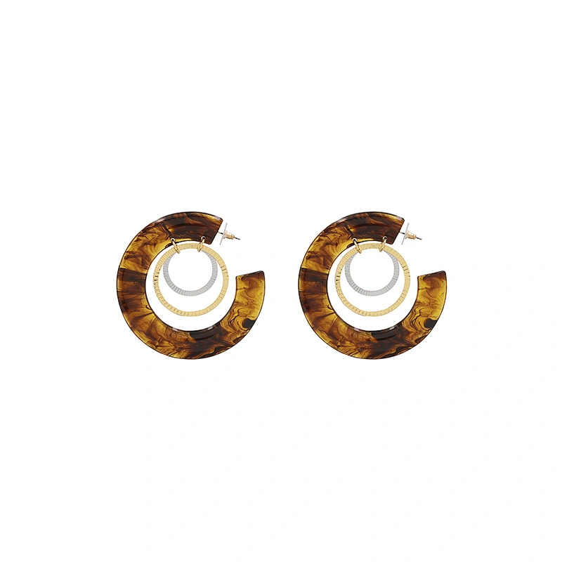 Fashion Trendy Acetate Hoop Earrings Customization Woman Jewelry China Resin Earring Accessories