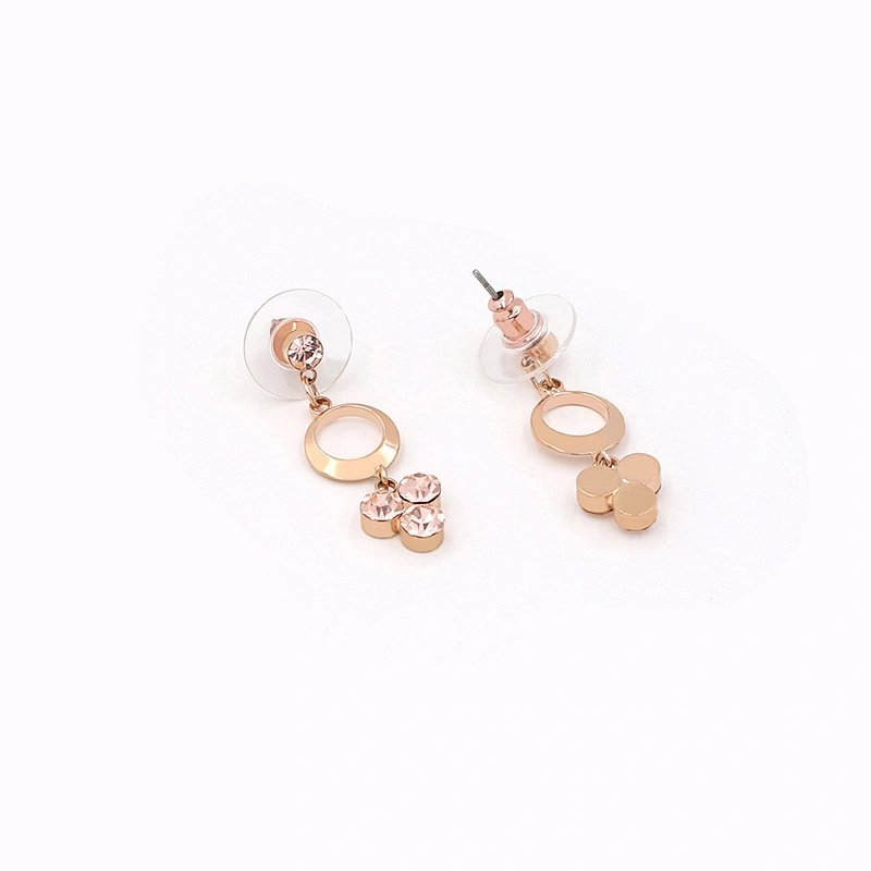 Fashion Jewelry New Earrings Rose Gold CZ Long Dangle Hoop Custom Earrings