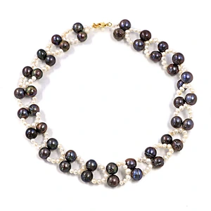 Wholesale Popular Elegant Purple Pearl Bead Choker Necklace Vintage Freshwater Pearl Chain