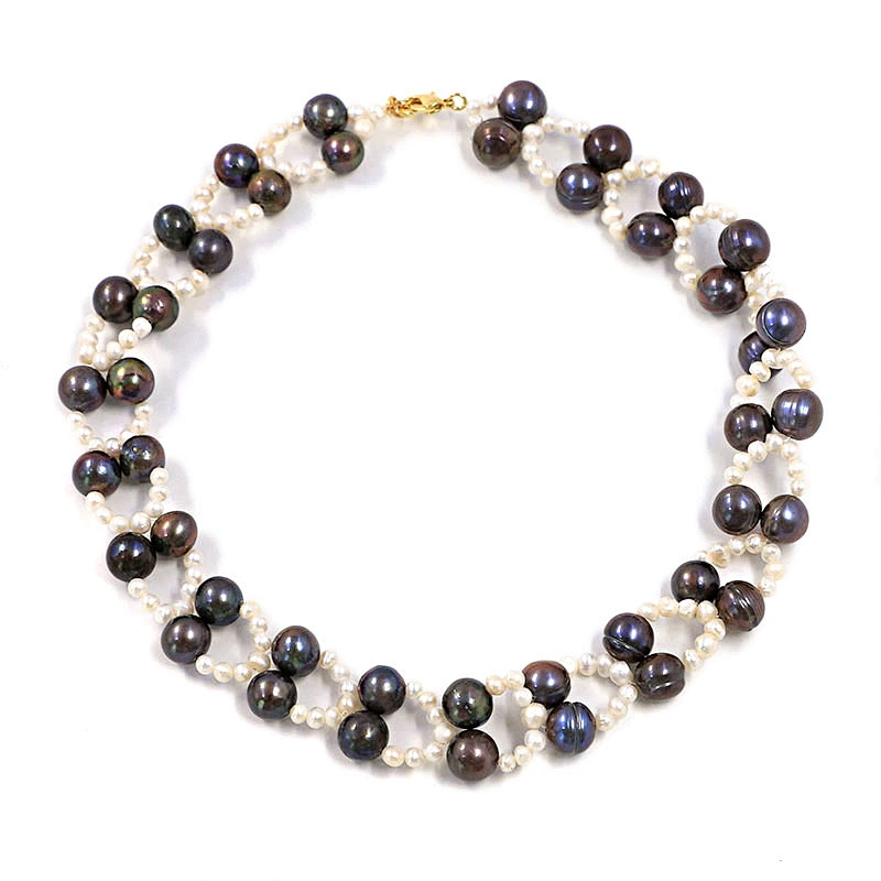 Wholesale Popular Elegant Purple Pearl Bead Choker Necklace Vintage Freshwater Pearl Chain