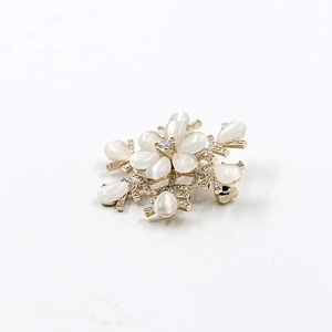 Delicate Snowflake Rotatable Brooch with Opal and Crystal