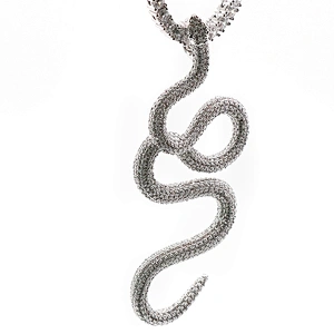 Hip hop iced out CZ stone snake silver plated high-quality pendant