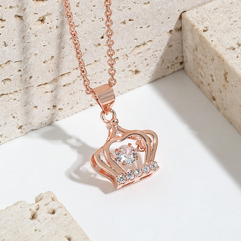 Fashion jewelry crown zircon customized plating pendant