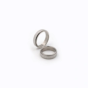Custom silver plated matte stainless steel men anxiety ring