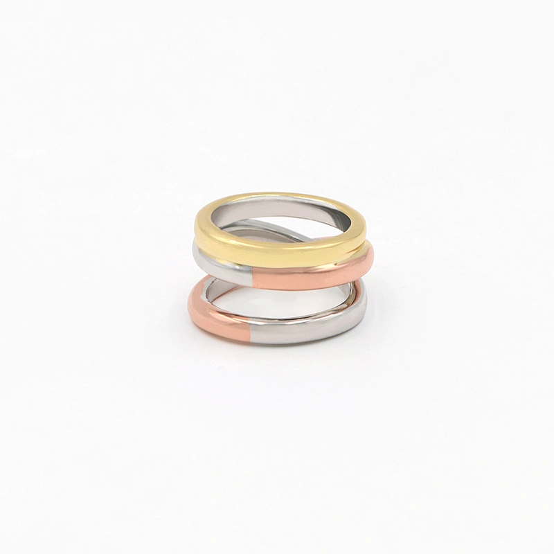 Trendy design jewelry multi plating color Spiral ring