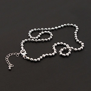 Minimalism Silver Plated Bead Brass Chain