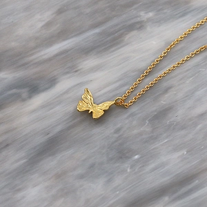 Fashion Multilayer Heart Butterfly Bead Brass Necklace