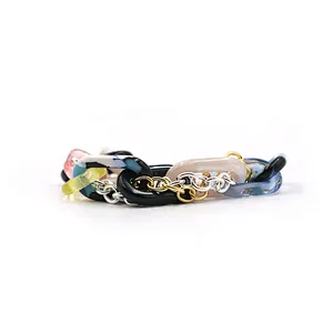 Fashion multi-color resin acrylic link chain bracelet