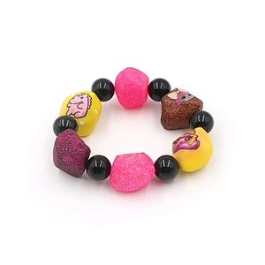 Custom cartoon cute resin beads colorful stone bracelet