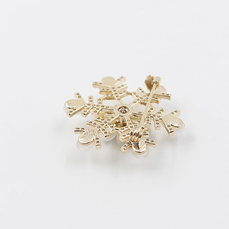Delicate Snowflake Rotatable Brooch with Opal and Crystal