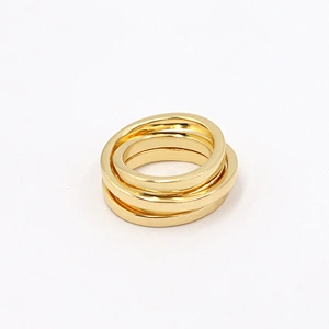 Fresh design 18K gold plated multi layer spiral ring