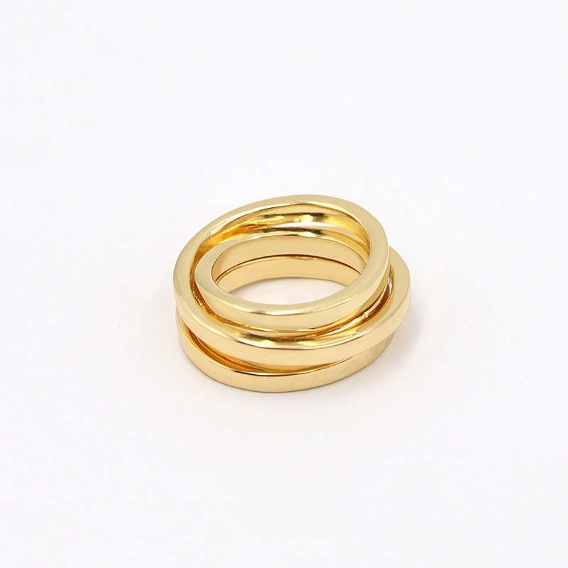 Fresh design 18K gold plated multi layer spiral ring