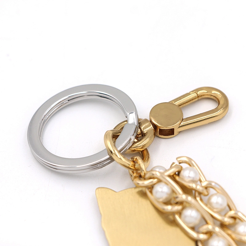 Fashion Design Key Ring with Cat Pendant by Handmade