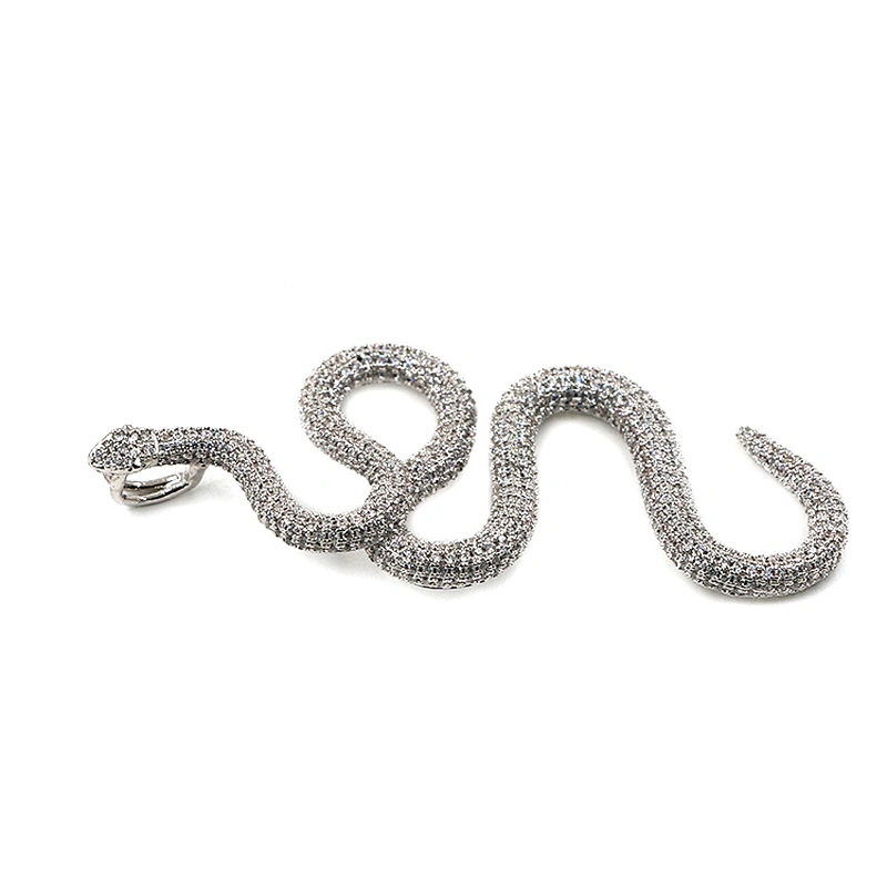 Hip hop iced out CZ stone snake silver plated high-quality pendant