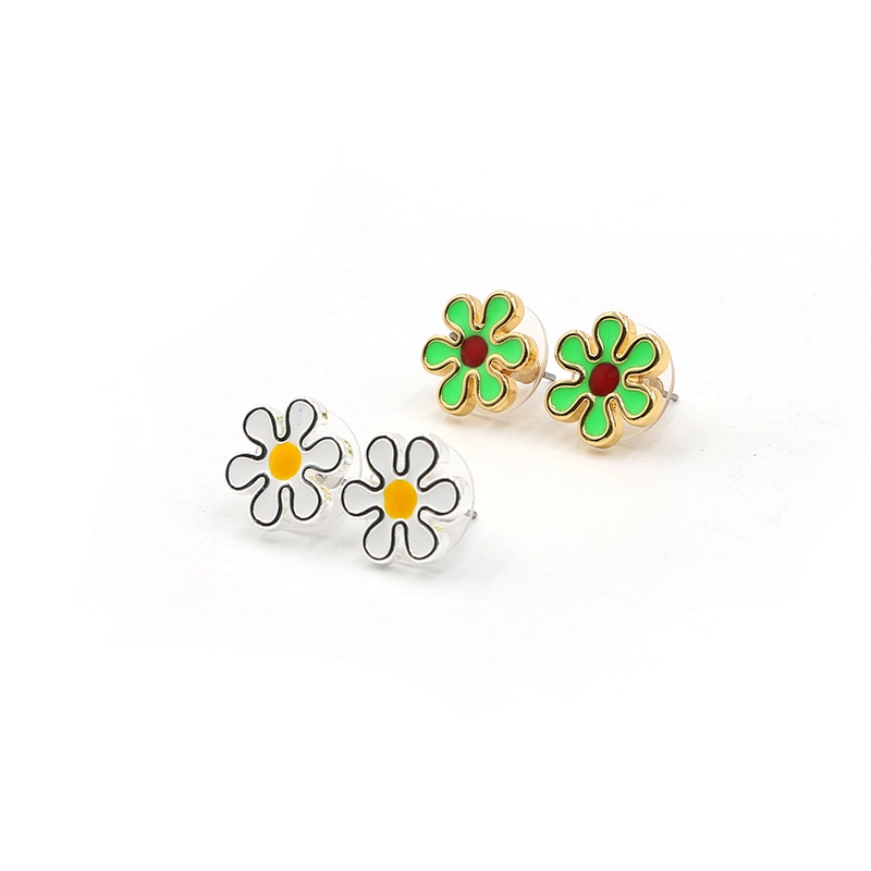 Enamel Flower Earrings Custom Jewelry Wholesale China Stud Original Design Studs
