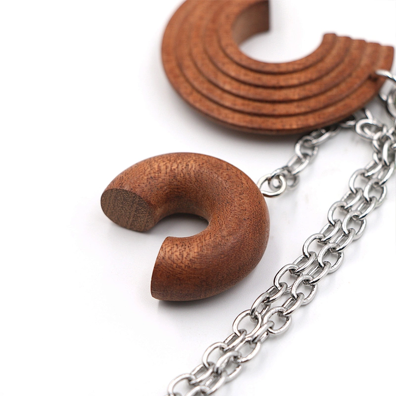 Fashion Design Wooden Key Ring with Custom Shape