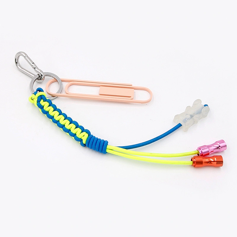 Custom Key Ring with Colorful cord by Handmade