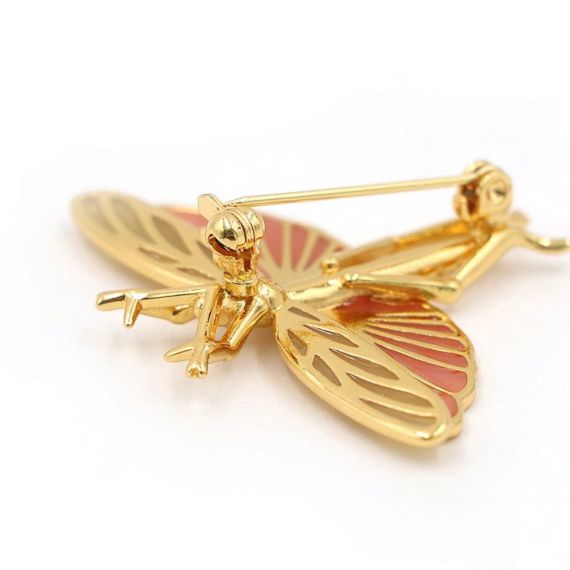 Fashion accessories enamel butterfly gold plated brooch pin