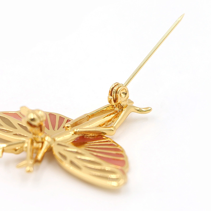 Fashion accessories enamel butterfly gold plated brooch pin