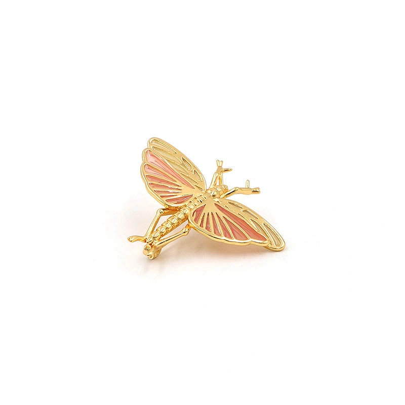 Fashion accessories enamel butterfly gold plated brooch pin