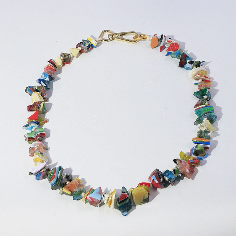 Trendy Bohemian Custom Jewelry Multi-Color Geometry Resin Bead Chain