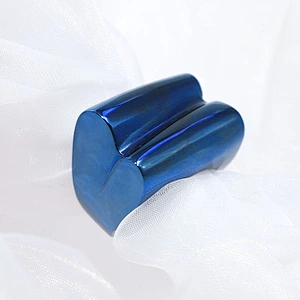 Hot sale stainless steel blue plating heart shaped chunky ring
