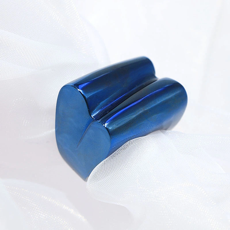 Hot sale stainless steel blue plating heart shaped chunky ring