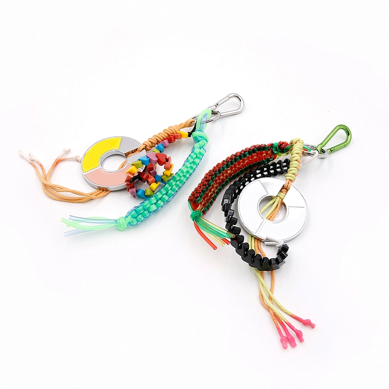 Custom Key Ring with Colorful cord by Handmade