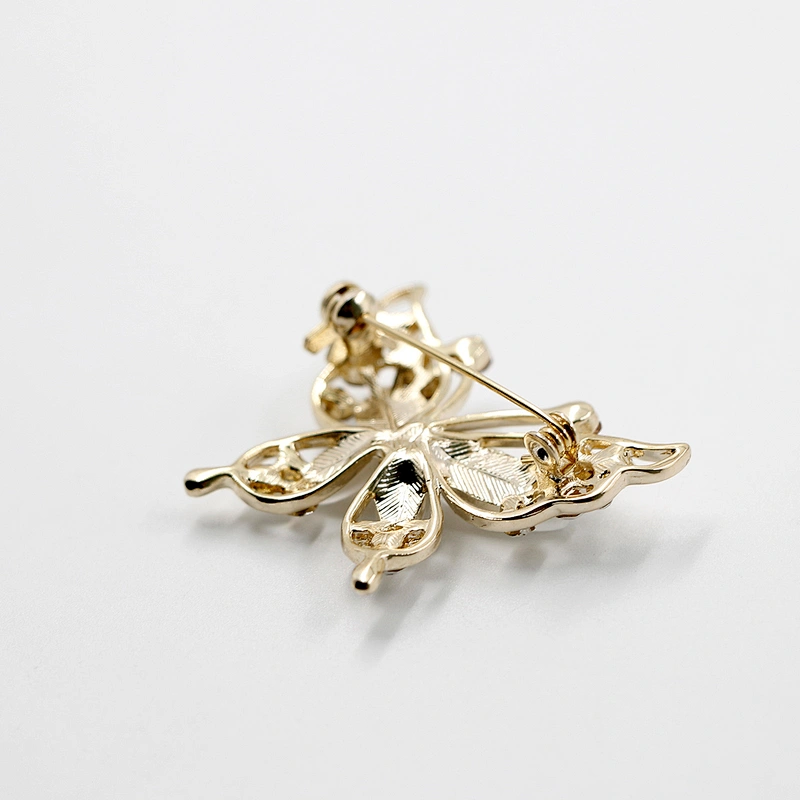 Delicate Butterfly Brooch with Opal and Crystal
