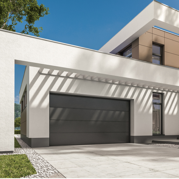 Puerta de garaje con estilo europeo moderno