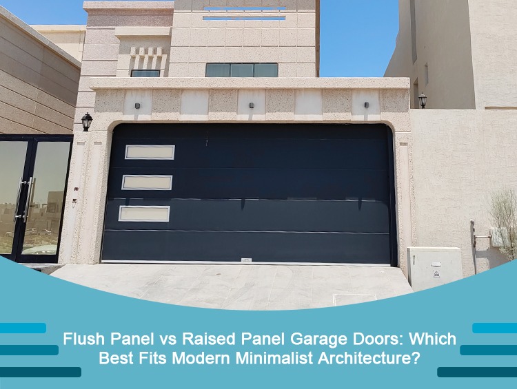 Modern villa with a sleek flush panel garage door