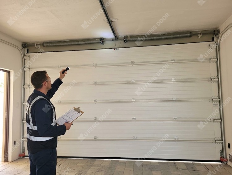 Sectional garage door routine maintenance and inspection checklist for residential and commercial doors