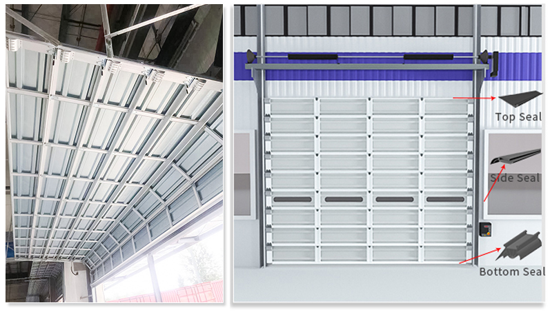 sectional aluminum single sheet industrial door
