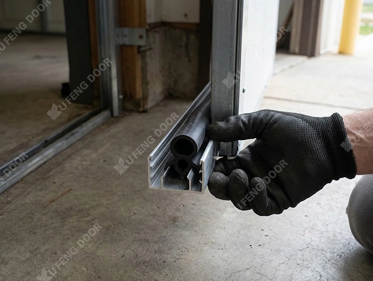Sellado perimetral para puertas de garaje con junta inferior EPDM y burletes laterales