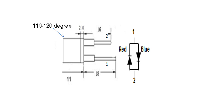 bi-color led diodes with common anode