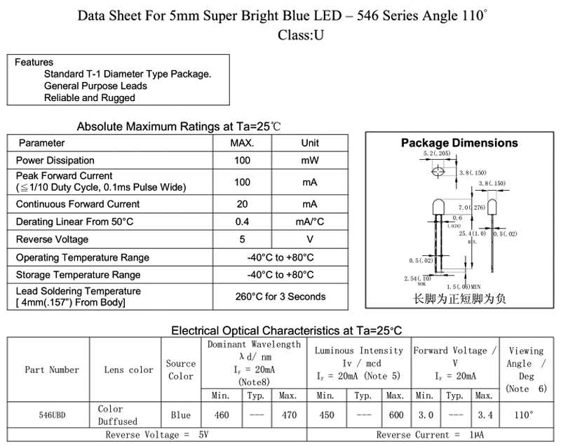 5mm oval led diode